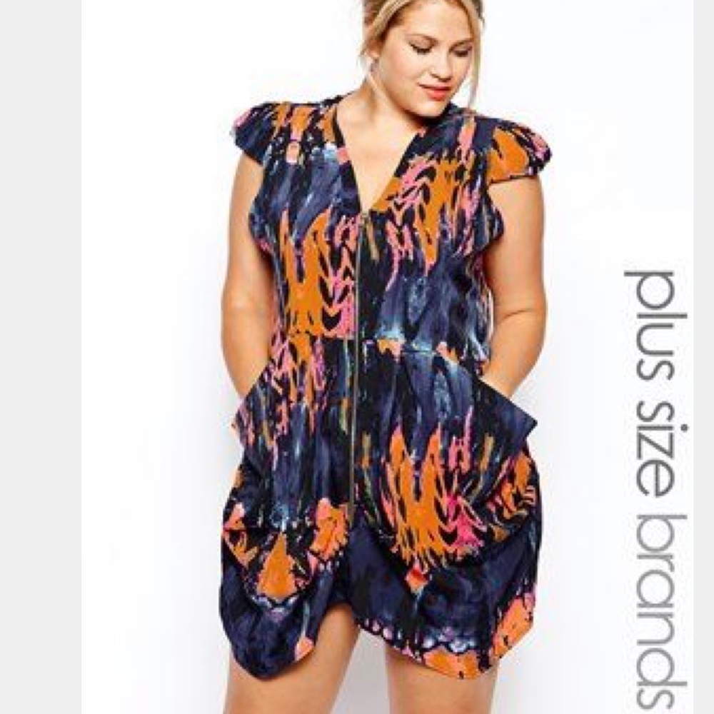 AX Paris Curve Plus Size Front Zip Dress-US 14